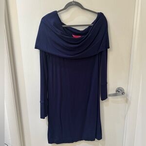 Lilly Pulitzer off-shoulder navy modal dress L